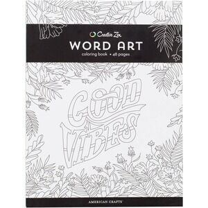 American Crafts Creative Zen Word Art Coloring Book NEW 48 Pages